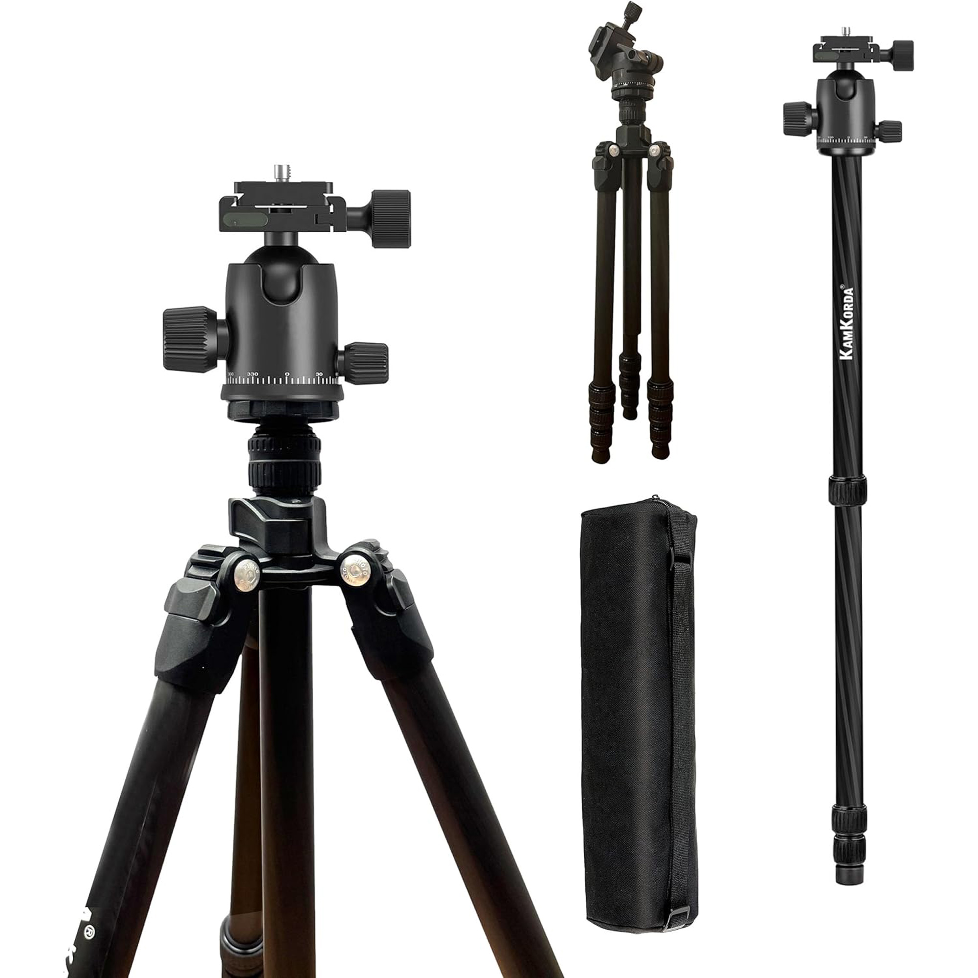KamKorda Carbon Fiber Camera Tripod